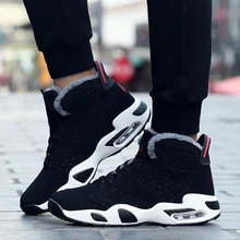 Иордания обувь Для мужчин Баскетбольная обувь Basket Homme прошитой подошве; теплые зимние плюшевые Тапочки противоскользящие баскетбольные кроссовки Женщины Спорт Тренажерный зал ботильоны обувь