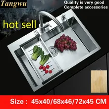 Стандартная индивидуальность кухня ручная раковина одинарная мойка пищевой нержавеющей стали Горячая 45x40/68x46/72x45 см