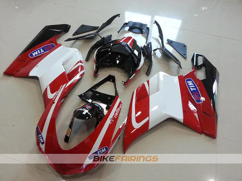 

New ABS Injection Mold Bodywork Full Fairings kits Fit For Ducati 1098 848 1198 2007 2008 2009 2010 2011 2012 red white TOP