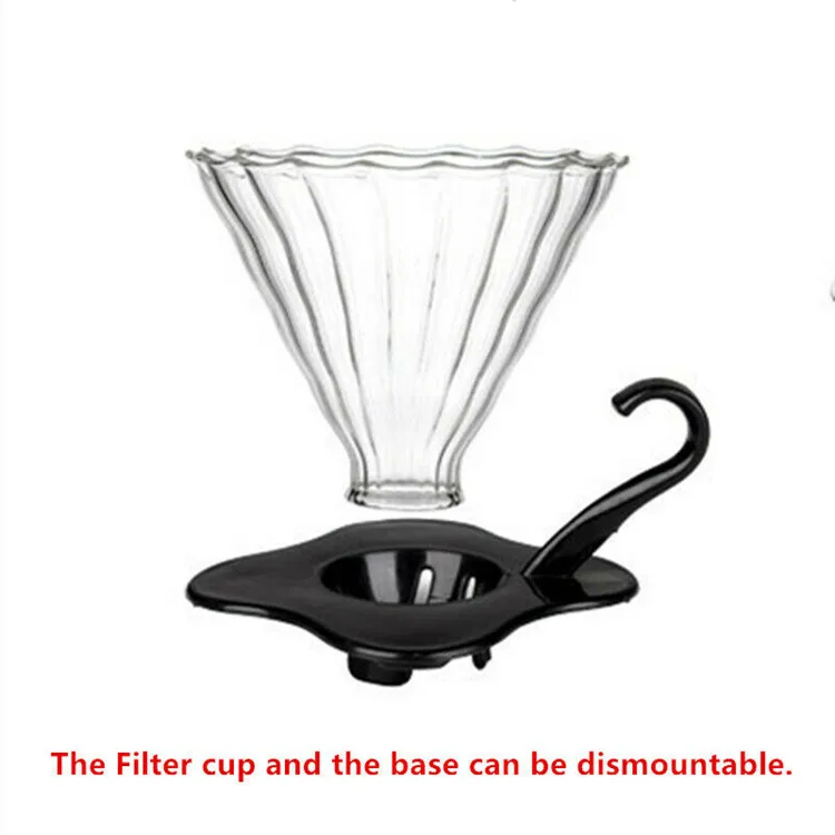 V60 Стеклянная Воронка для кофе фильтровальная чашка набор кофе V Форма Воронка и фильтровальная бумага