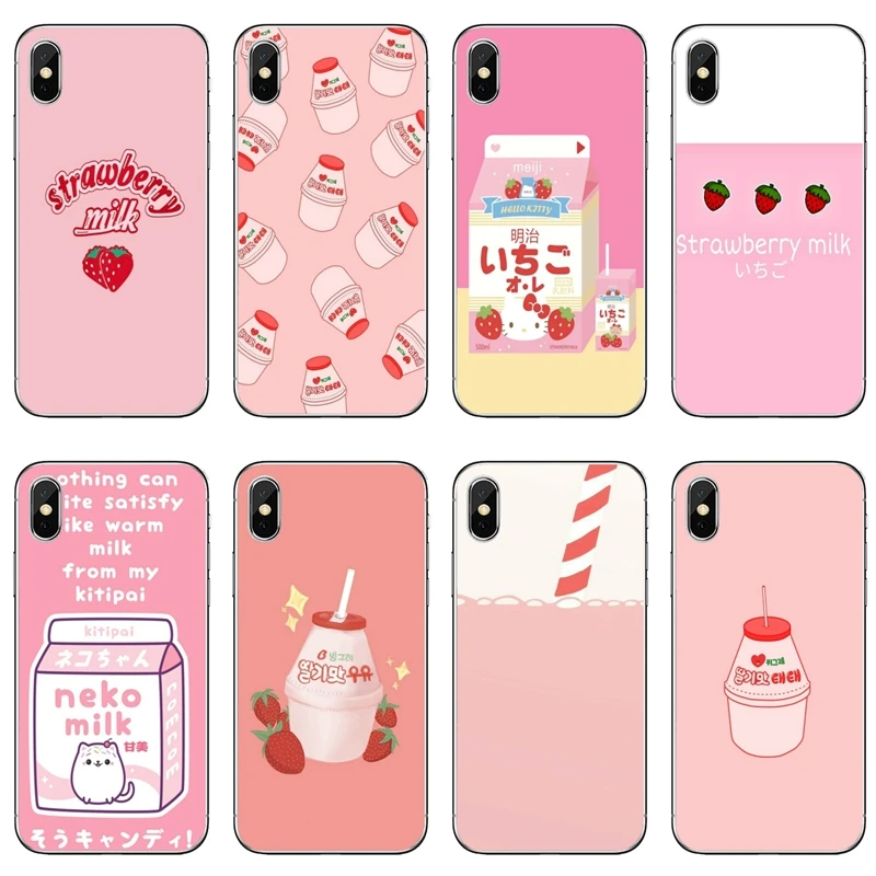 Kawaii японский клубничный молочный чехол для Xiaomi Mi 9 8 SE Pro A2 Lite 6X 5 4 A3 A1 Note Max Mix 2 3 Pocophone