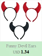Забавные уши дьявола оголовье рога уха детские повязки на голову Хэллоуин вечерние украшение для взрослых реквизит
