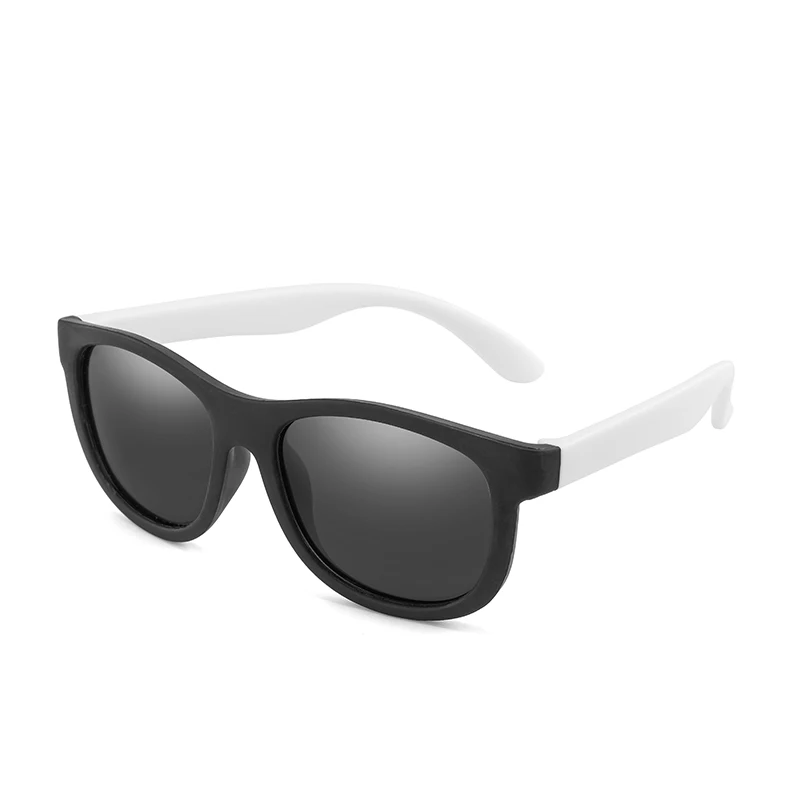 Детские солнцезащитные очки, поляризационные, для детей, для малышей, солнцезащитные очки для мальчиков и девочек, ультра-мягкие, силиконовые, защитные, TR90, с УФ-защитой, Uv400 - Цвет линз: BlackWhiteGrey