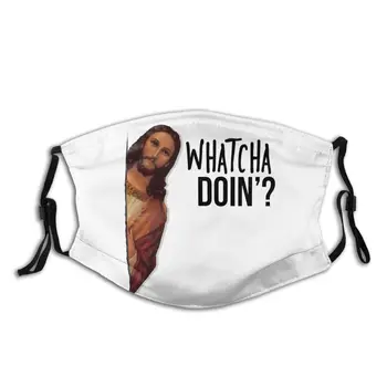 

Jesus Is Watching Meme Unisex Non-Disposable Face Mask with Filter Anti Bacterial Dustproof Mask Respirator Mouth Muffle