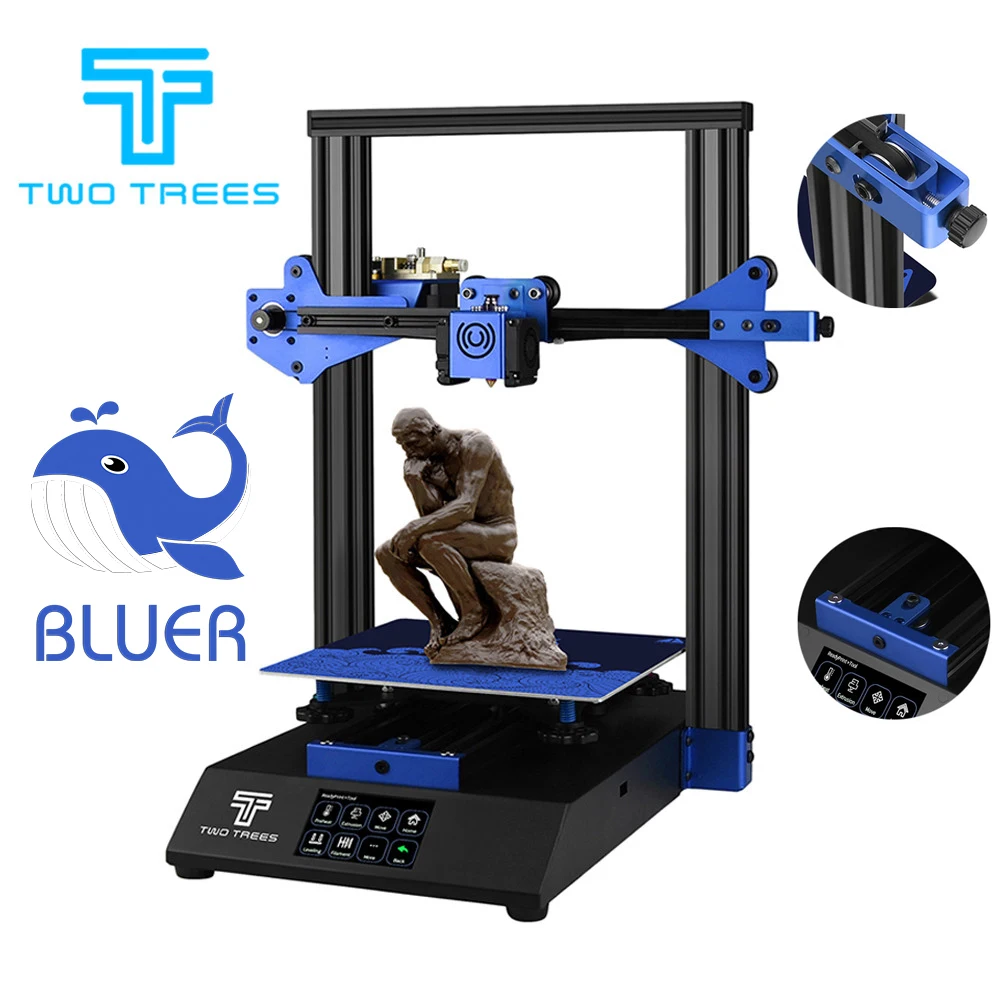 Два дерева 3d принтер TMC2208 Bluer Высокая точность автоматическое выравнивание, печать, закаленное стекло, повторное отключение питания большого размера плюс