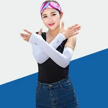 Южная Корея Let's Slim Спорт на открытом воздухе солнце-стойкие вискозные манжеты пробежки мужские открытые без пальцев 3D бесшовные рукава