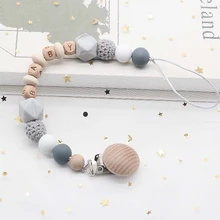 Personalisierte Name Handgemachte Silikon Schnuller Ketten Baby Beißring Sicher Zahnen Kette Schnuller Clips Halter Kette Babys Spielzeug Geschenk