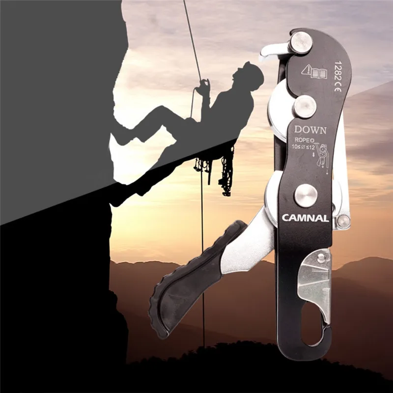 Rock Climbing Descender 150kg Self-braking Stop Rope Clamp Grab Rescue Descender Climbing Carabiner Accessories New