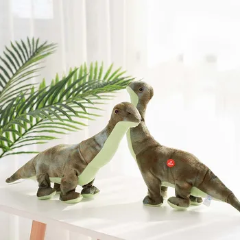 

1 pcs 30x45 cm Electric Sound & Walking Simulation Dinosaur Brontosaurus Plush Toy For Children Jurassic Park Dinosaur