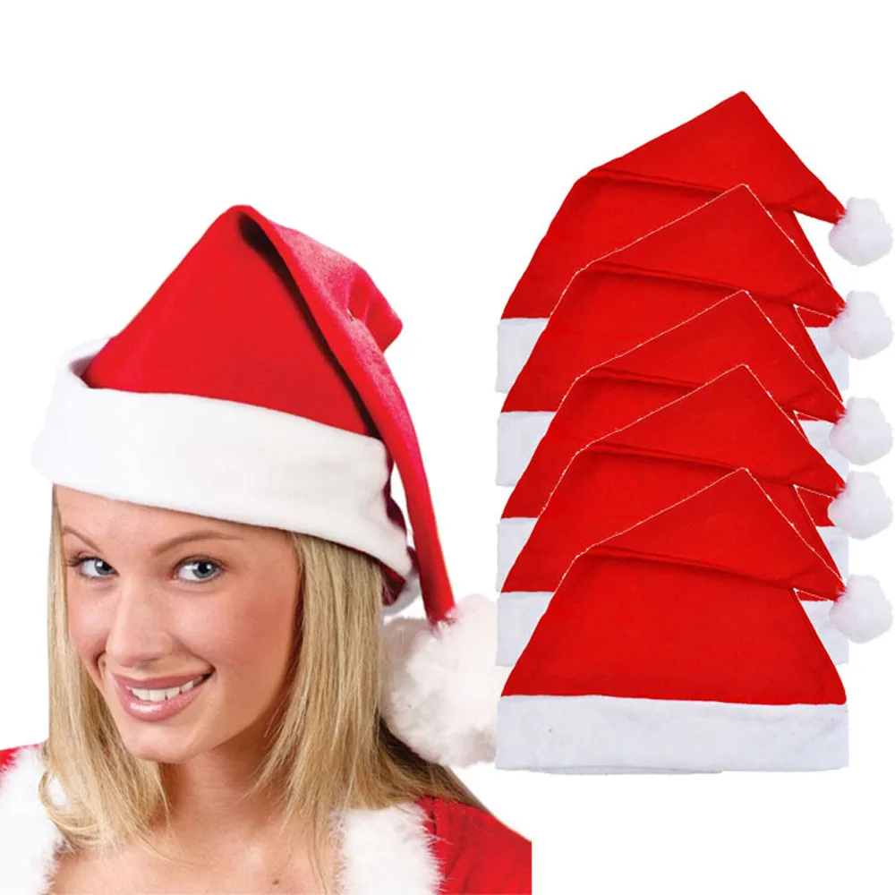 5 шт., унисекс, для взрослых, рождественские красные шапки, шапка Санты, новинка, для рождественской вечеринки, для рождественской вечеринки, chapeau Ha navidad FB - Цвет: 01