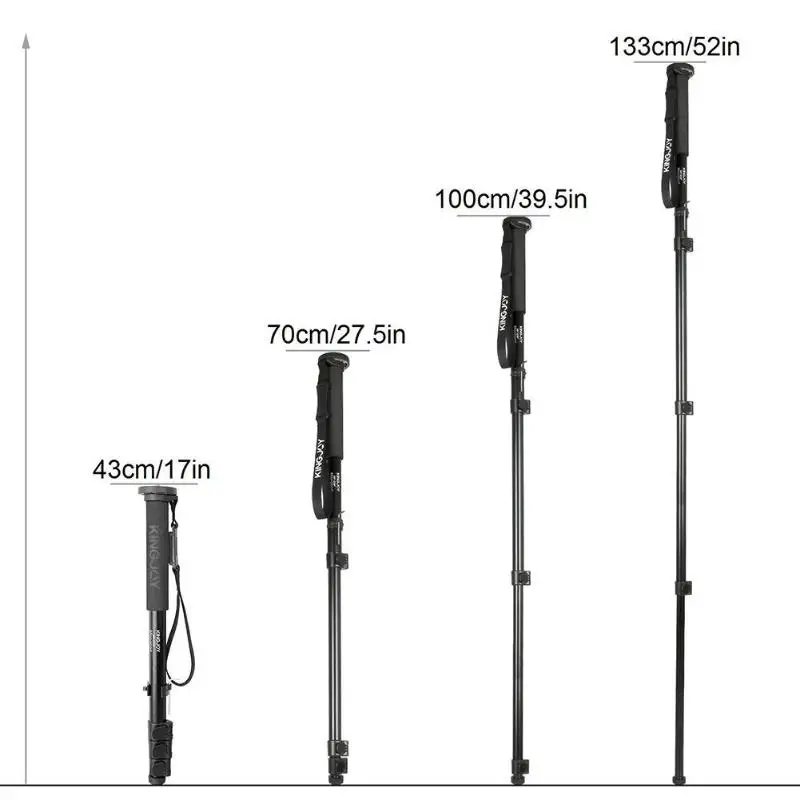 Kingjoy MP208F Camera Photography Monopod Aluminum Alloy Retractable Durable Tripods Stand Trekking Pole Universal