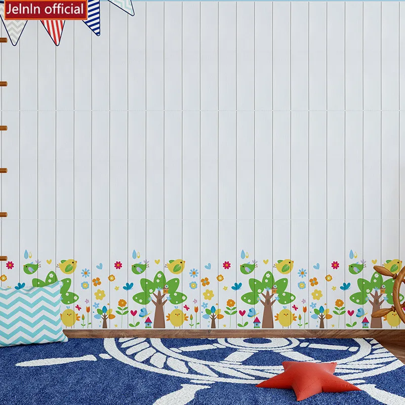  Cartoon 3d foam wall stickers kids room bedroom wood grain foam brick wallpaper kindergarten decora - 4000070785958
