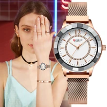 Curren, новинка, розовое золото, женские часы, Бизнес Кварцевые часы, женские, Топ бренд, роскошные женские наручные часы, женские часы, Relogio Feminin