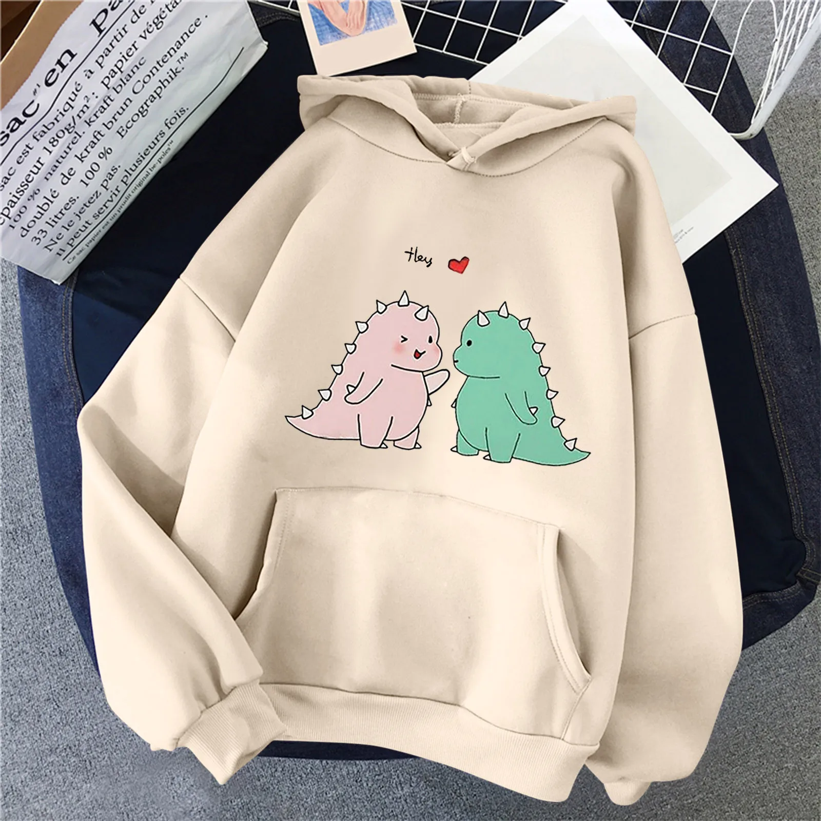 Couple Dinosaur Hoodie Clothing Women Sweatshirt Autumn Winter Long Sleeve  Pullover Oversized Hooded Pullover For Teenager Girls - Hoodies u0026  Sweatshirts - AliExpress