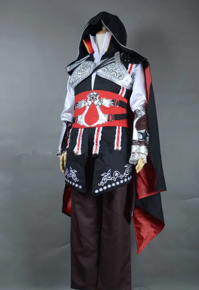 Игровой персонаж Ezio Auditore косплей костюм дети мужчины комплекты одежды ezio enfant костюм для косплея на Хеллоуин Ezio Auditore обувь - Цвет: Черный