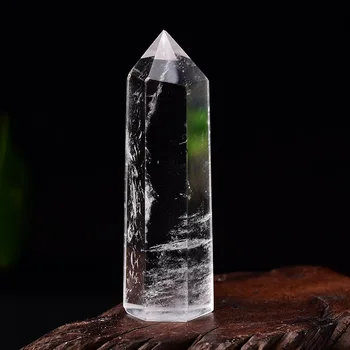 

1PC Natural Crystal Transparency Quartz Point Healing Stone Hexagonal PrismsObelisk Wand Treatment Stone Home Decor