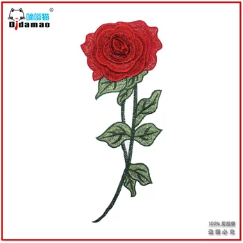 

50pcs/lot Large Red Pink Rose Flower Embroidery Patches for Women Dress Shirt Clothes Garment Sewing Accessories