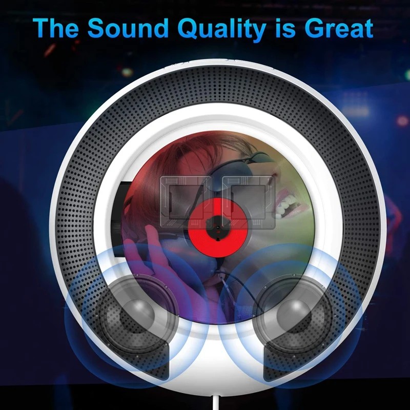 Портативный CD-плеер с Bluetooth настенный fm-радио встроенный HiFi колонки с дистанционным управлением разъем для наушников