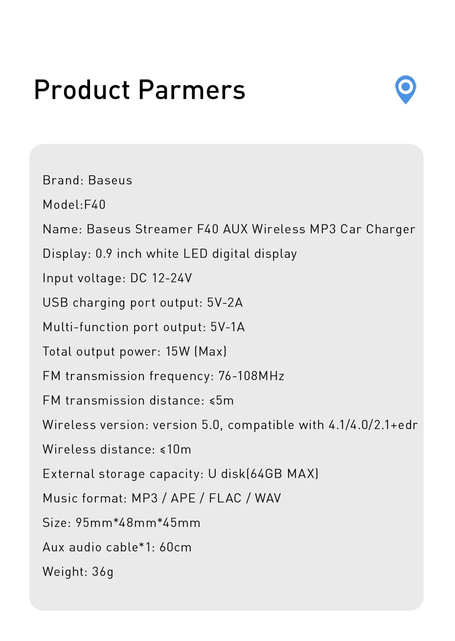 Автомобильный Bluetooth 5,0 fm-передатчик Baseus, автомобильный беспроводной комплект громкой связи, AUX MP3-плеер 3A, автомобильное зарядное устройство с двумя USB, fm-передатчик