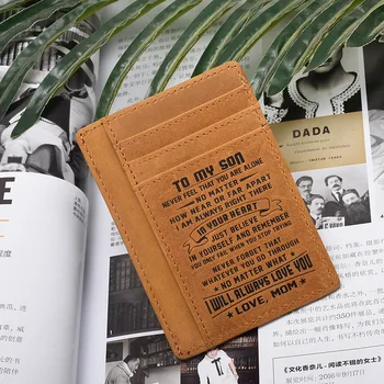 

Cow Leather Slim RFID Front Pocket Wallet Minimalist Secure Thin Credit Card Holder for boy girls men Gift drop shipping