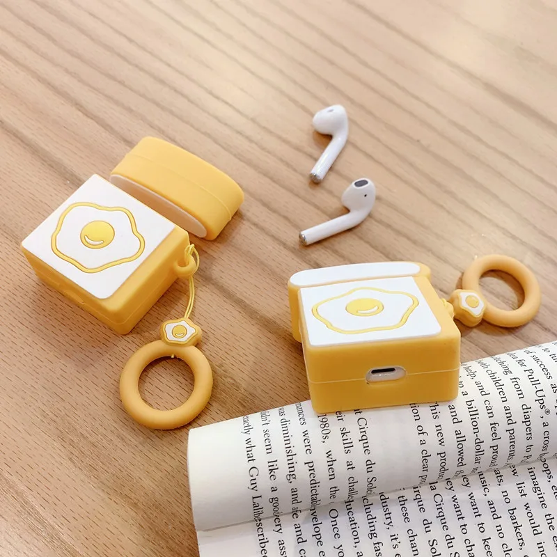 

Toast Earphone Case For Airpods 2 Case Silicone Cute Wireless Earphone Charging Cover For Apple Air pods 2 Accessories Earbud