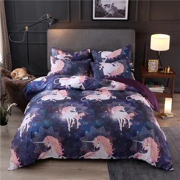 

Galaxy Unicorn Bedding Sets Duvet Cover Set 2/3pcs Bohemian Bed Set Double Queen Quilt Cover Bed linen (No Sheet No Filling)
