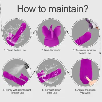 Thrusting Dildo Vibrator Automatic G spot Vibrator with Suction Cup Sex Toy for Women Hand-Free Sex Fun Anal Vibrator for Orgasm 6