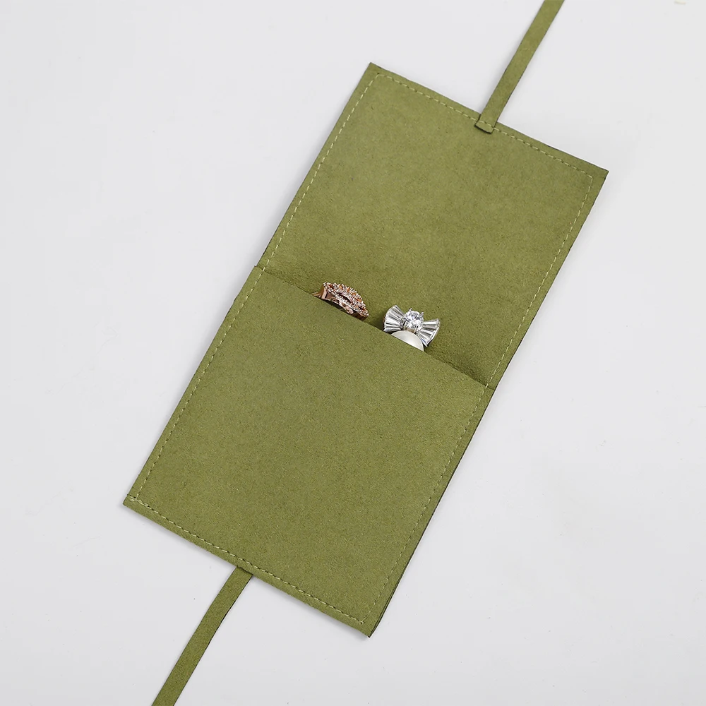 Chic Envelope Pouches Velvet Jewelry Bag for Earrings Necklace Christmas Jewellery Wedding Small Green Microfiber Pouch Gift Bag