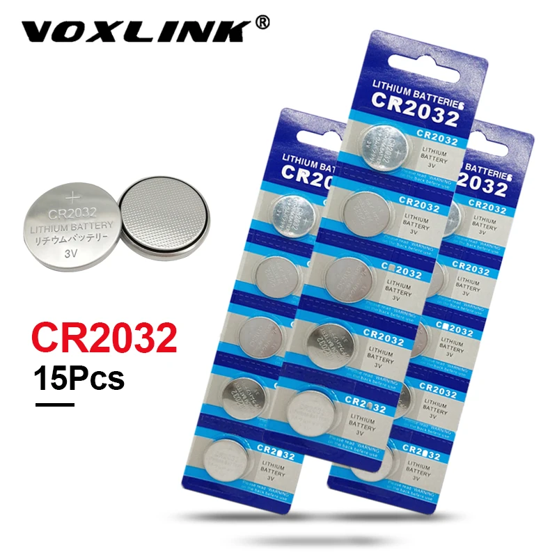 VOXLINK 15 шт. cr2032 оригинальная Фирменная Новинка батарея 3 в кнопочные батарейки для монет для игрушек Часы компьютерная игрушка пульт дистанционного управления cr2032