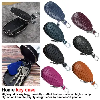 

Unisex Genuine Leather Car Key Holders Housekeeper Fashion Snake Pattern Home Keychain Case Key Wallet for Unisex Genuine
