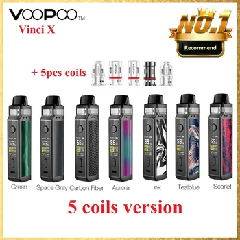 

With 5pcs Coils Original VOOPOO VINCI X 70W Pod Kit Dual-coil System Powered by One 18650 Battery No Battery Vape Kit VS Drag 2