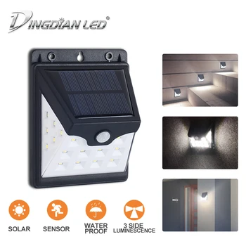 

Outdoor Solar Lamp PIR Motion Sensor Wall Lamp Wireless Security Waterproof IP65 Lights With 270 Degrees Wide Angle Light