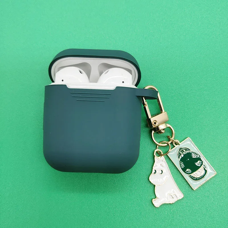 Супер милая Корейская собака брелок Декор наушники чехол s для Apple Airpods чехол силиконовый Bluetooth наушники крышка для Airpods коробка - Цвет: Case and KeyRing A11