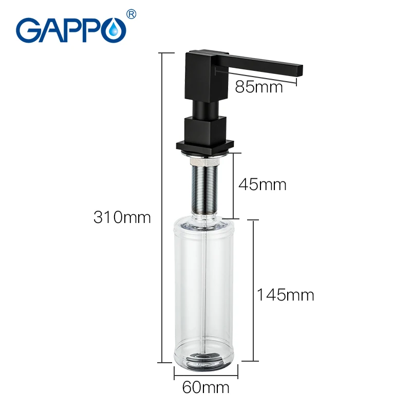 GAPPO Brass ABS kitchen soap dispenser 300ML Deck Mounted Hand Soap Dispenser Liquid Soap Bottle Kitchen Accessories