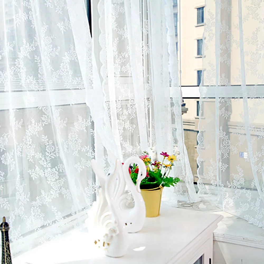 

Transparent Curtain Tulle Curtain Treatment Tulle Lace Edge Home Bay Window Decorative Shade Fabric Fabric #10