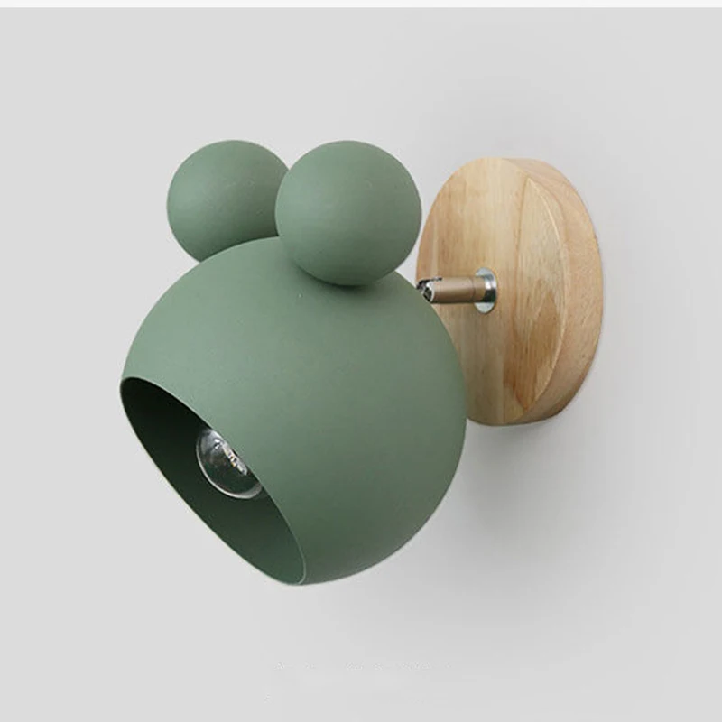 Nordic Wall Lamp Aluminum Mickey Sconce for Children Bedroom lights Modern Indoor Wall Light Fixtures E27 Creative Luminaire led wall lamp,wall sconces light,wall lamp