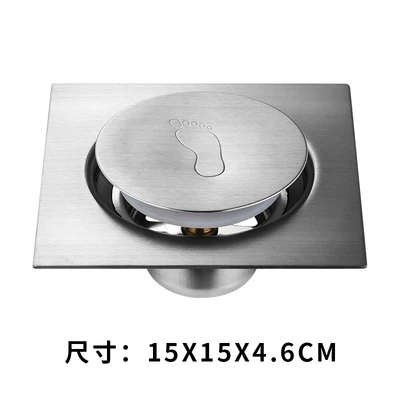 Round floor standing drain for bathroom- Shower floor cover Push-down drain plug Floor drain 10X10 CM or 15X15 CM - Цвет: 15X15CM