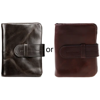 

THINKTHENDO New Men's Vintage Genuine Leather Wallet Card Holder Clutch Coin Purse Pockets Slim