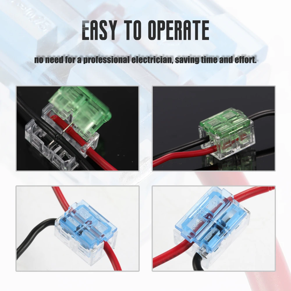 

10pcs T-type Main Branch Wire Connector Box Set Free Break Line Quick Terminal Block Splitter Cable Connectors Kit