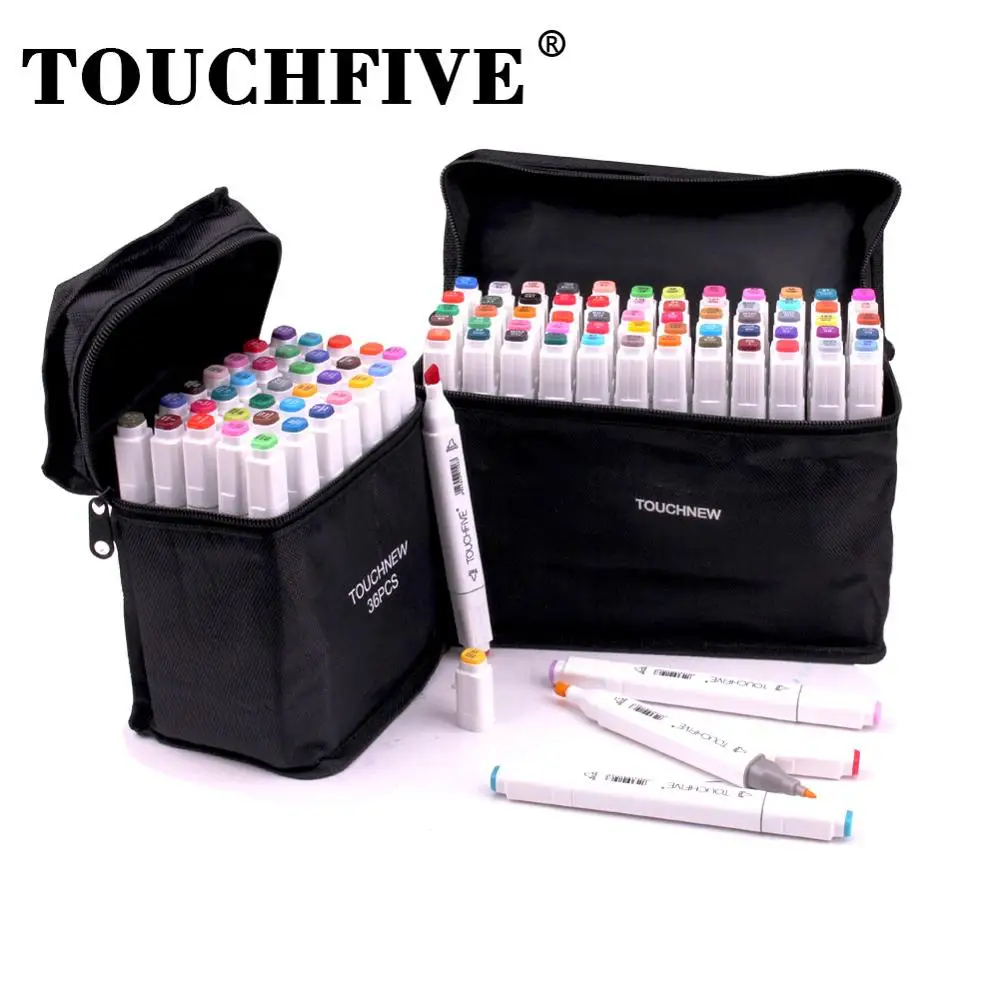 

TOUCHFIVE 36/60/80 Colors Sketching Markers Alcohol Based Markers with Dual Tips for Painting,Coloring,Sketching ,Manga