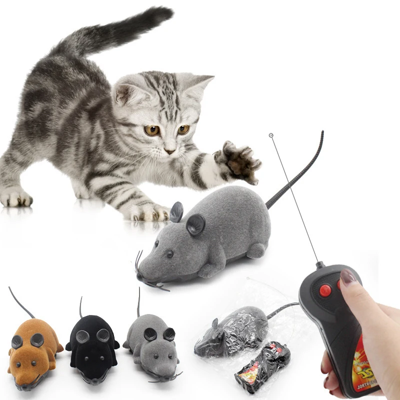 Electronic Mice Cat Toys Pets Playing Wireless Remote Control Simulation Plush Mouse Funny Interactive Rat Gift Toy For Pet
