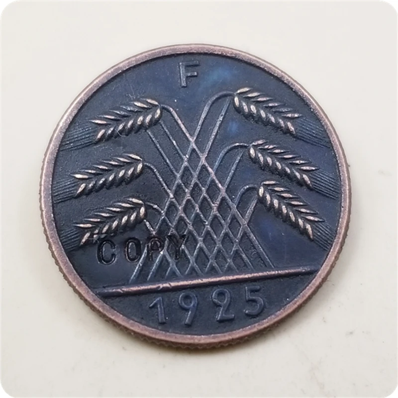 1923 г, 1925F Германия 5 рентенпфенниг копии монет памятные монеты художественная коллекция