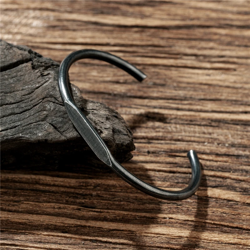 Sturdy black steel bracelet for men