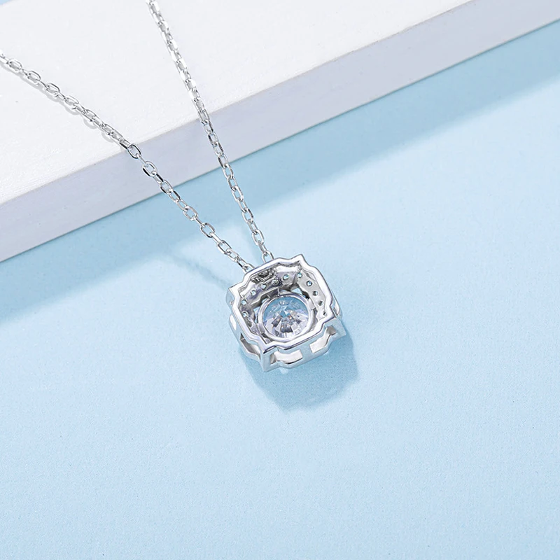 OEVAS Sparkling D Color Real 1 Carat Moissanite Bridal Pendant Necklace 100% 925 Sterling Silver Wedding Fine Jewelry Wholesale