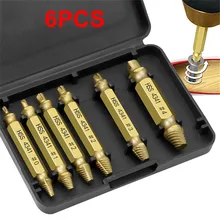 

Durable 6pcs Damaged Screw Extractor Drill Bits Guide Set Broken Speed Out Easy Out Bolt Screw High Strength Remover Tools