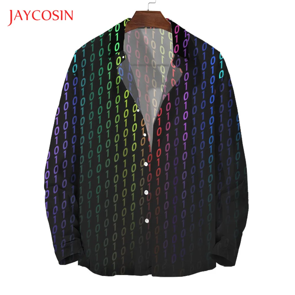 Joycosin Новая модная мужская рубашка зимняя повседневная мужская одежда симфония градиент с длинным рукавом мужская приталенная рубашка на пуговицах вечерние рубашки