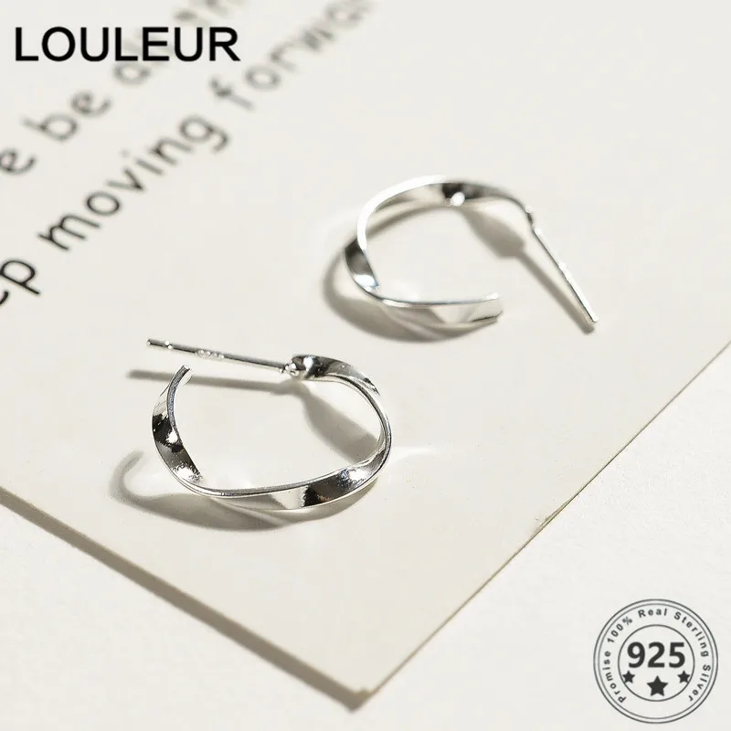 

LouLeur Daily 925 Sterling Silver Earrings Wave C Shape Silver Earrings For Women 2020 Trend Jewelry Silver 925 Fashion Jewelry