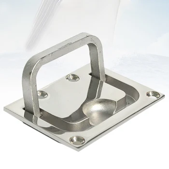

Corrosion Resistance Boat Hatch Handle Square Polished Universal Stainless Steel Replacement Flush Ring Lift Pull Recessed
