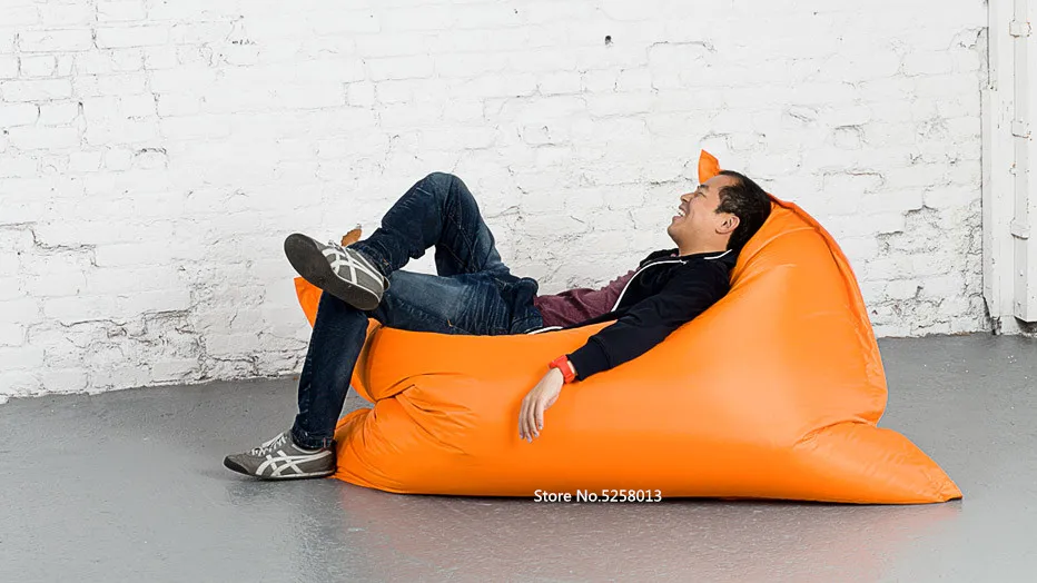 Гигантский наружный бобовый мешок оранжевый, Versitle функция beanbags мебель для дома-140*180 см Большой размер lounge-Расслабьтесь ленивая подушка - Цвет: orange