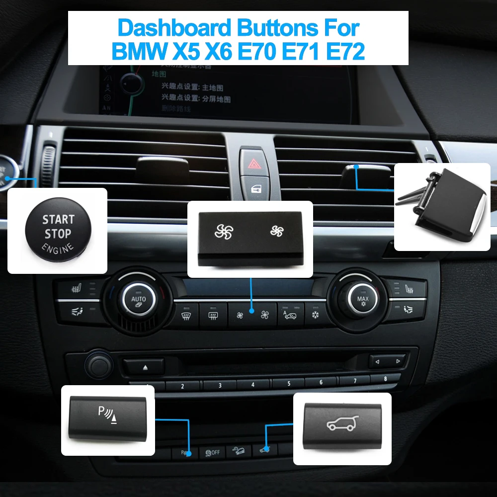Dashboard Keys Rear Cover Trunk Switch Start Stop Button Venlitation Ac
